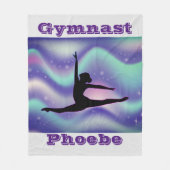 Grijze/Paarse gymnastiek Fleece Blanket voor meisj (Voorkant)