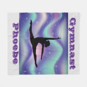 Grijze/Paarse gymnastiek Fleece Blanket voor meisj (Voorkant (Horizontaal))