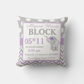 Grijze Paarse olifantenBaby Kussen (Voorkant)