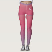 Grijze Paarse roze gradiënt, Korven, Aangepast mon Leggings (Voorkant)
