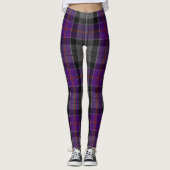 Grijze Paarse Schotse tonnara Leggings Grijs (Voorkant)