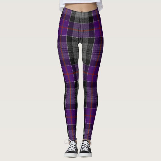 Grijze Paarse Schotse tonnara Leggings Grijs (Voorkant)