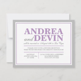 Grijze & Paarse Uitnodigingen Alleen voor Trouwrec