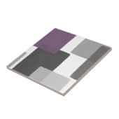 Grijze Paarse witte meetkundige minimalistisch Tegeltje (Zijkant)