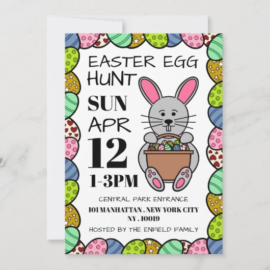 Grijze paashaas, paashap aankondiging (Voorkant)