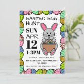 Grijze paashaas, paashap aankondiging (Staand voorkant)