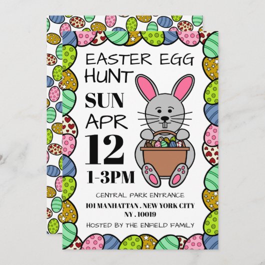 Grijze paashaas, paashap aankondiging (Voorkant / Achterkant)