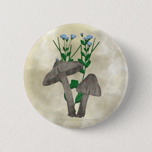 Grijze paddenstoelen en vlas Button (Voorkant)