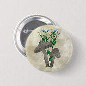 Grijze paddenstoelen en vlas Button (Voorkant /achterkant)