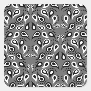 Grijze Paisley stickers