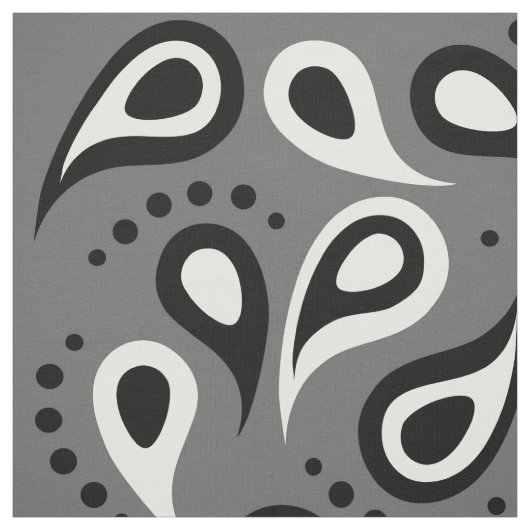 grijze paisley stof (Swatch)