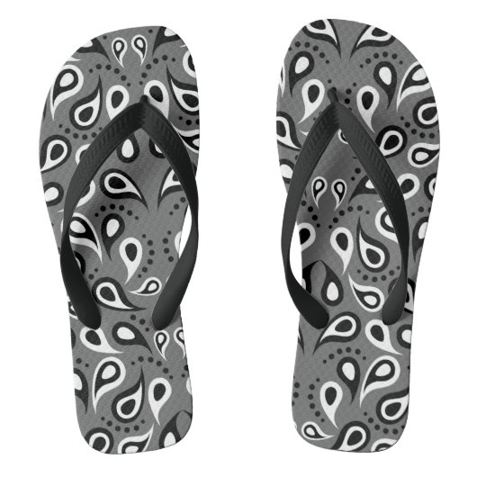 Grijze Paisley teenslippers (Voetbed)