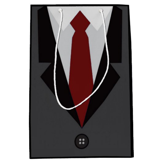 Grijze Pak Medium Gift Bag Medium Cadeauzakje (Voorkant)