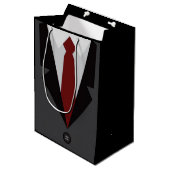 Grijze Pak Medium Gift Bag Medium Cadeauzakje (Voorkant Gekanteld)