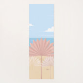 Grijze Palm in het strand Yogamat (Achterkant)