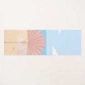 Grijze Palm in het strand Yogamat (Voorkant (horizontaal))