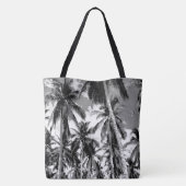 Grijze palmbomen met poeder tote bag (Achterkant)