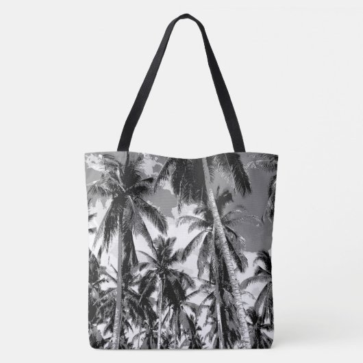 Grijze palmbomen met poeder tote bag (Achterkant)