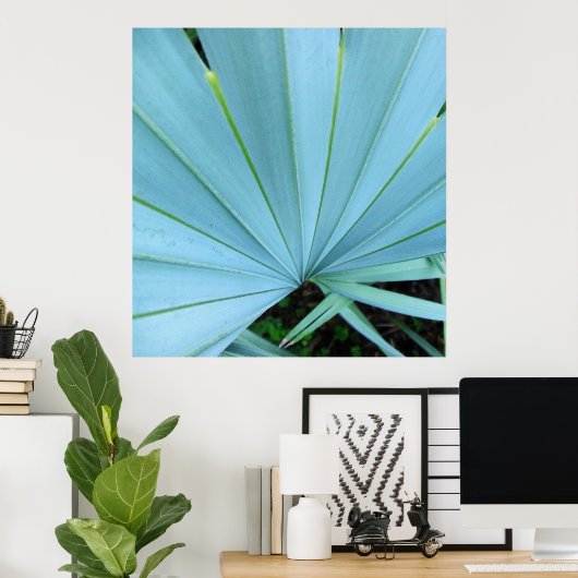 Grijze palmstructuur Bismarck Afdrukken Afsluiten Poster (Thuiskantoor)