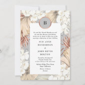 Grijze Pampas Ultimate Roos Gold Foil Wedding Kaart (Voorkant)