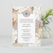 Grijze Pampas Ultimate Roos Gold Foil Wedding Kaart (Staand voorkant)