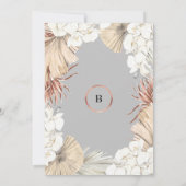 Grijze Pampas Ultimate Roos Gold Foil Wedding Kaart (Achterkant)