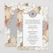 Grijze Pampas Ultimate Roos Gold Foil Wedding Kaart (Voorkant / Achterkant)