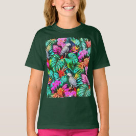 Grijze papegaai Jungle Dromen Naadloos oppervlakpa T-shirt