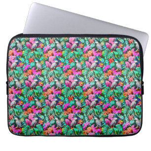 Grijze papegaai Jungle Dromen Naadloos oppervlakte Laptop Sleeve