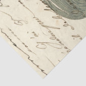 Grijze papegaai met bloemen en cursieve ontkoppeli tissuepapier (Detail)