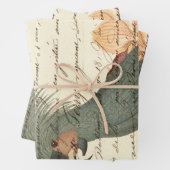 Grijze papegaai met bloemen en kromme inpakpapier vel (In situ)