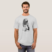 Grijze papegaai op grijs shirt (Voorkant volledig)