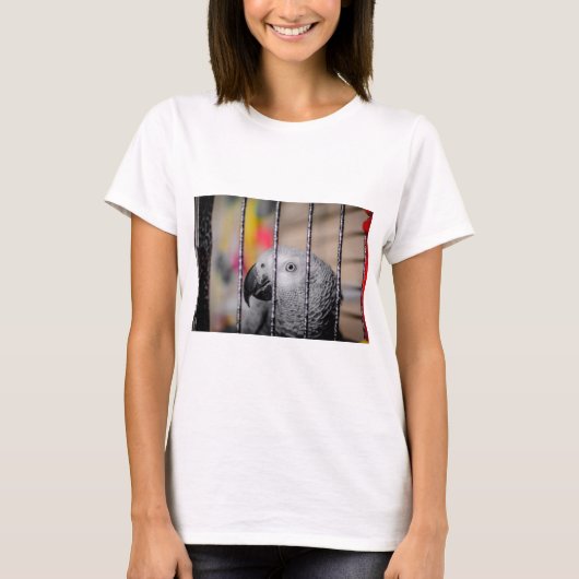 Grijze papegaai t-shirt (Voorkant)