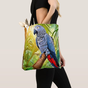 grijze papegaaibaars tote bag