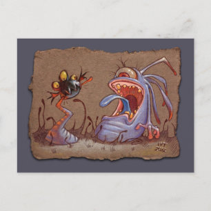 Grijze papierschets: Tail Biter Briefkaart