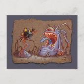 Grijze papierschets: Tail Biter Briefkaart (Voorkant)