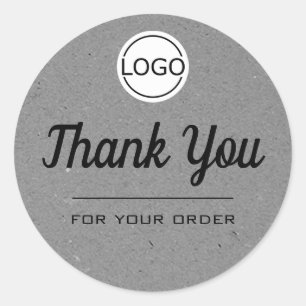 Grijze papierstijl Eenvoudig minimalistisch bedank Ronde Sticker