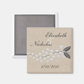 Grijze parels Parchment Save the Date Magnet (Voorkant / Achterkant)