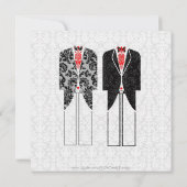 Grijze paren met hetzelfde geslacht en rode bruilo kaart (Achterkant)