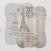 grijze parijs eiffeltoren vrijgezellenfeest kaart (Voorkant / Achterkant)