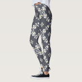 Grijze patronen bladeren stroom leggings (Links)