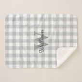 Grijze patroonmandje sherpa deken (Voorkant (horizontaal))