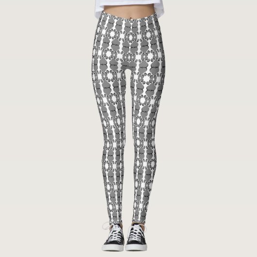 Grijze Paw Print Leggings (Voorkant)