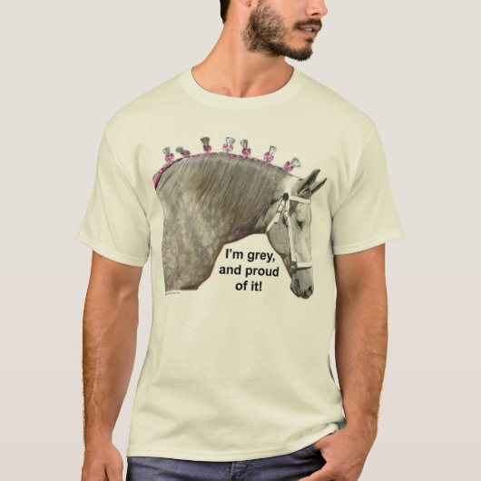 Grijze Percheron Draft Horse T-shirt (Voorkant)