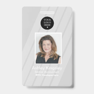 Grijze Personeelsfoto Badge Zakelijke Beveiliging