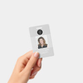Grijze personeelsfotobadge Bedrijfsbarcode Badge (Handheld)