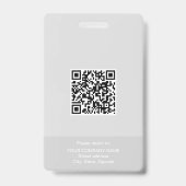 Grijze personeelsfotobadge Bedrijfsbarcode Badge (Achterkant)