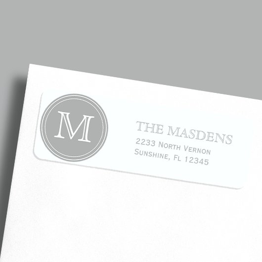 Grijze Persoonlijke Aangepaste Monogram Etiket
