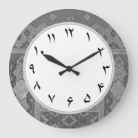 grijze Perzische getallen Farsi Clock Nummers
