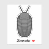 Grijze Phacops Trilobite - Prehistorisch Dierenvin Sticker (Vel)
